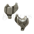 10mm flat WESTERN SADDLE slider ANT SILVER - 5 pcs