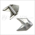 10mm flat HAMMERED CHEVRON slider ANT SILVER - 10 pcs