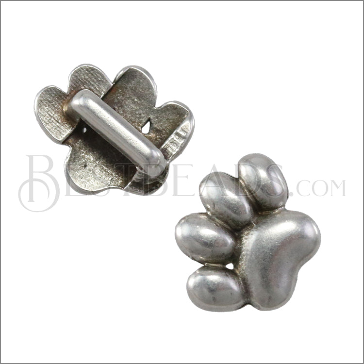 5mm flat PAW slider ANT SILVER - 10 pcs