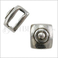 5mm flat SQUARE TARGET slider ANT SILVER - 10 pcs