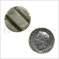 10mm flat ROYAL COIN slider ANTIQUE SILVER - 10 pcs