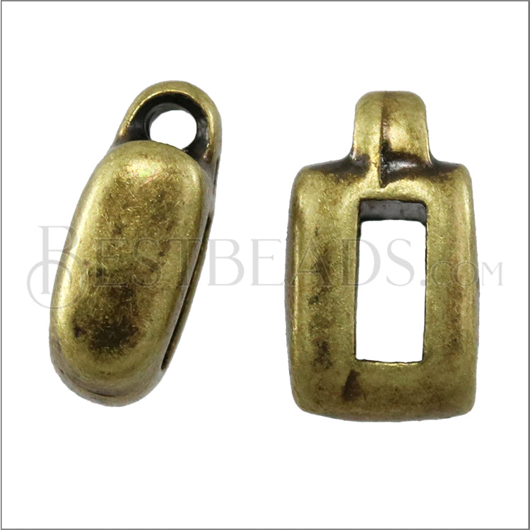 5mm flat CHARM HOLDER slider ANT BRASS - 10 pcs
