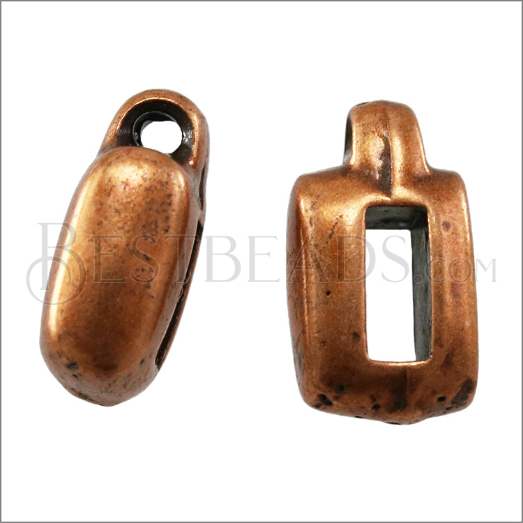 5mm flat CHARM HOLDER slider ANT COPPER - 10 pcs