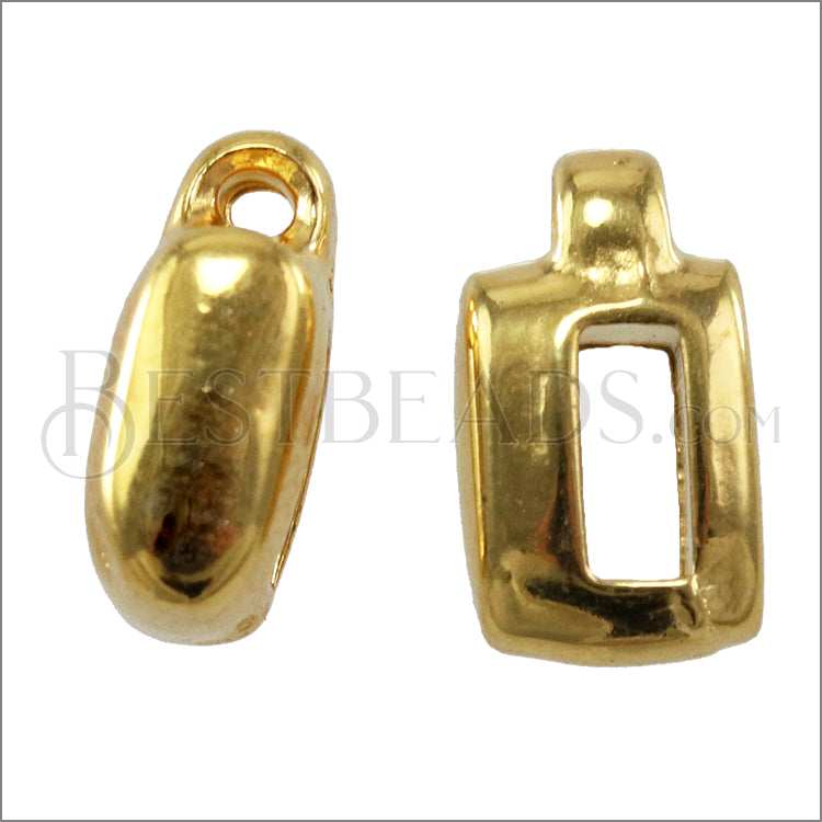 5mm flat CHARM HOLDER slider GOLD - 10 pcs