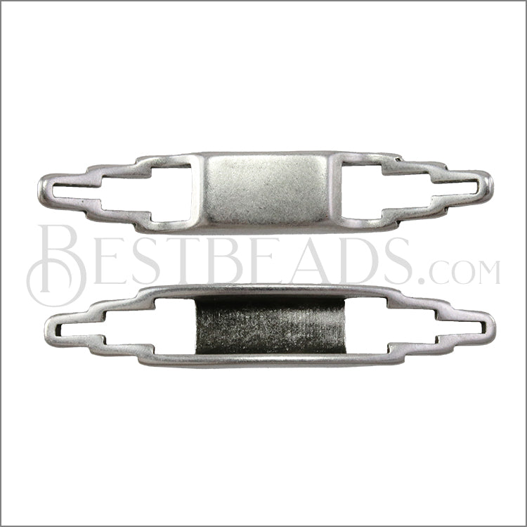 5mm flat RETRO FRAME slider ANTIQUE SILVER - 10 pcs