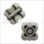5mm flat SPANISH TILE slider ANTIQUE SILVER - 10 pcs
