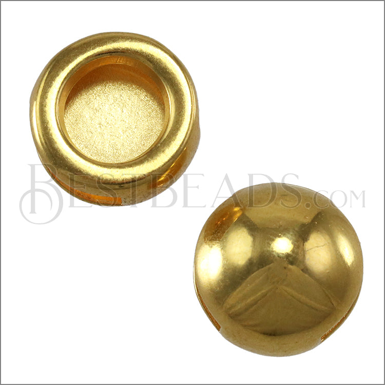 10mm flat DOME slider SHINY GOLD - 10 pcs