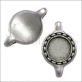 3mm flat DECO BEZEL slider ANTIQUE SILVER - 10 pcs