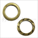 10mm flat RING TWIST slider ANTIQUE BRASS - 10 pcs