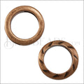 10mm flat RING TWIST slider ANTIQUE COPPER - 10 pcs