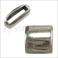10mm flat ROUNDED SQUARE slider ANTIQUE SILVER - 10 pcs