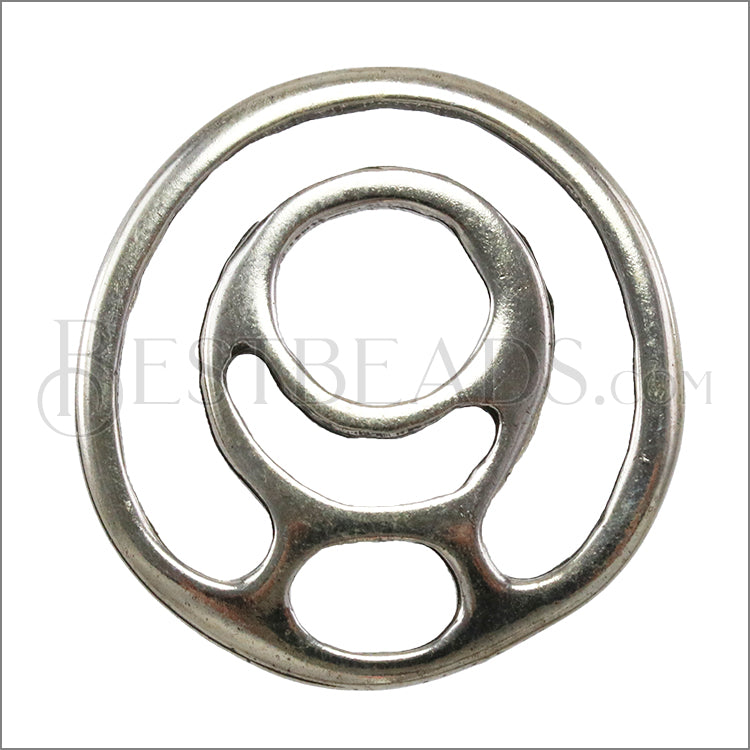 Multi LABYRINTH slider pendant ANTIQUE SILVER - 10 pcs