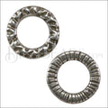 Multi LEOPARD : STRIPES reversible ring ANTIQUE SILVER - 10 pcs