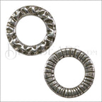 Multi LEOPARD : STRIPES reversible ring ANTIQUE SILVER - 10 pcs
