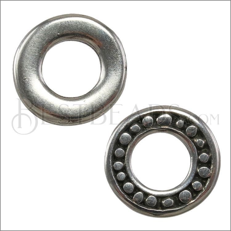 Multi DOTS : PLAIN reversible ring ANTIQUE SILVER - 10 pcs