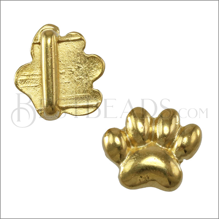 10mm flat PAW slider SHINY GOLD - 10 pcs