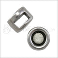 5mm flat ROUND SETTING slider ANTIQUE SILVER - 10 pcs