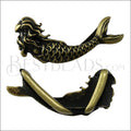 10mm flat MERMAID slider ANTIQUE BRASS - 10 pcs