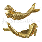 10mm flat MERMAID slider GOLD - 10 pcs