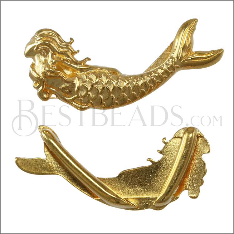 10mm flat MERMAID slider GOLD - 10 pcs