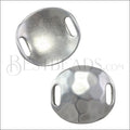 10mm flat LARGE HAMMERED DISC spacer ANT SILVER - 5 pcs