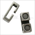 10mm flat DOUBLE SETTING spacer ANT SILVER - 10 pcs