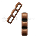 5mm flat TRIPLE BAR slider ANTIQUE COPPER - 10 pcs