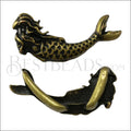 5mm flat MERMAID slider ANTIQUE BRASS - 10 pcs