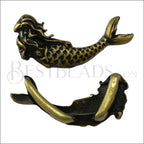 5mm flat MERMAID slider ANTIQUE BRASS - 10 pcs