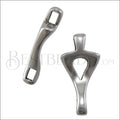 3mm flat OPEN TRIANGLE slider ANTIQUE SILVER - 10 pcs