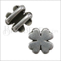 5mm flat CLOVER slider ANTIQUE SILVER - 10 pcs