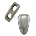 3mm round 2 STRAND TEARDROP slider ANTIQUE SILVER - 10 pcs