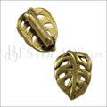 5mm flat MONSTERA LEAF slider ANTIQUE BRASS - 10 pcs
