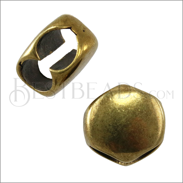 5mm ROUND BOLO slider ANTIQUE BRASS - 10 pcs