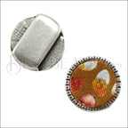 10mm flat ROUND POP PICASSO SLIDER ANT SILVER - 10 pcs