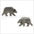 10mm flat BEAR slider ANT SILVER - 10 pcs