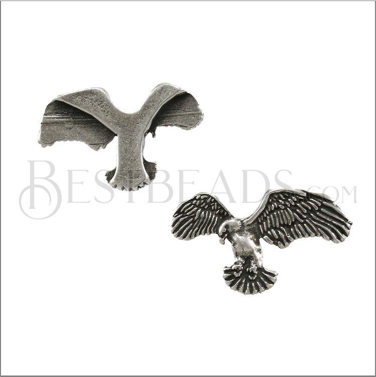 10mm flat EAGLE slider ANT SILVER - 10 pcs