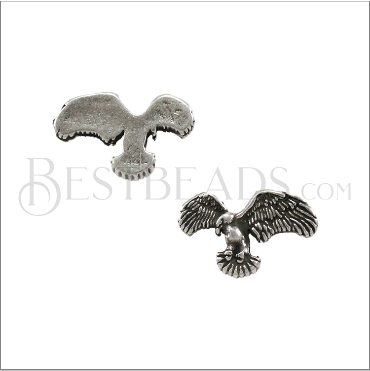 5mm flat EAGLE slider ANT SILVER - 10 pcs