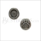 10mm flat BEAR PAW slider ANT SILVER - 10 pcs
