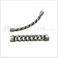 5mm flat CHAIN BAR SPACER ANT SILVER - 10 pcs