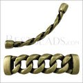 10mm flat CHAIN BAR spacer ANT BRASS - 10 pcs