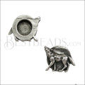 10mm Flat HOWLING WOLF slider ANTIQUE SILVER - 10 pcs