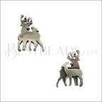10mm Flat DEER slider ANTIQUE SILVER - 10 pcs