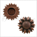 10mm flat DETAILED SUNFLOWER slider ANT COPPER - 10 pcs
