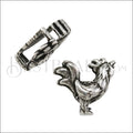 10mm flat ROOSTER slider ANT SILVER - 10 pcs
