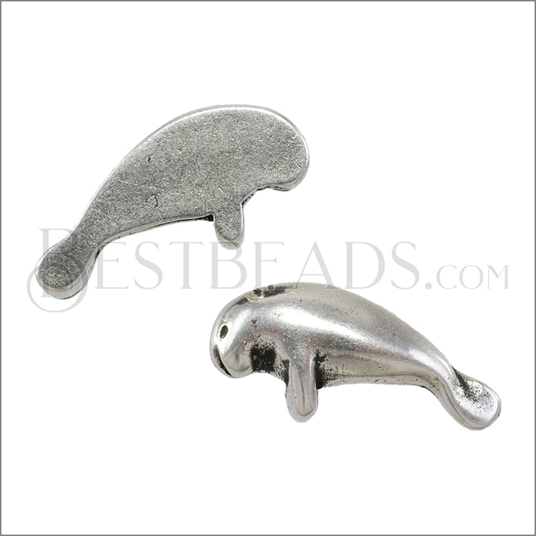 5mm flat MANATEE slider ANT SILVER - 10 pcs