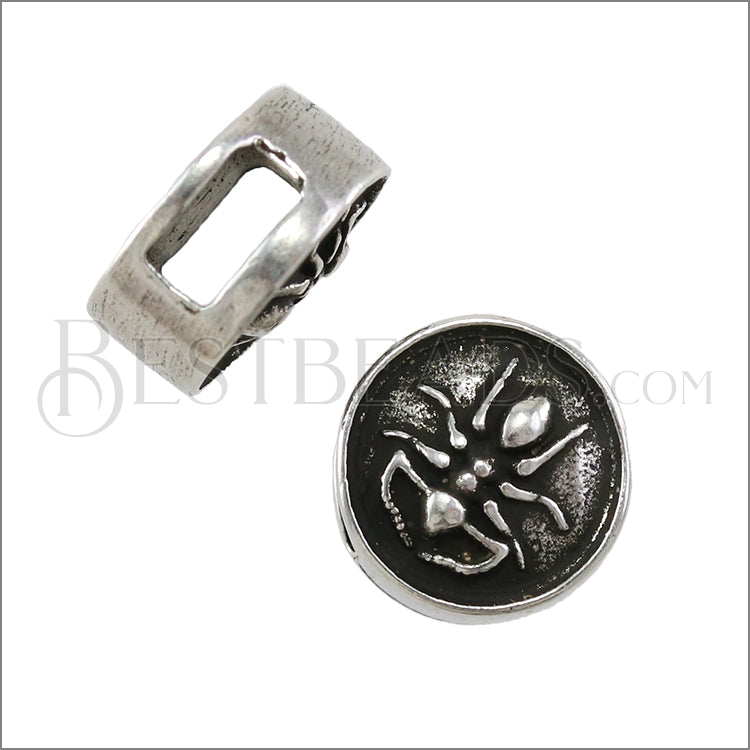 5mm flat ANT slider ANT SILVER - 10 pcs