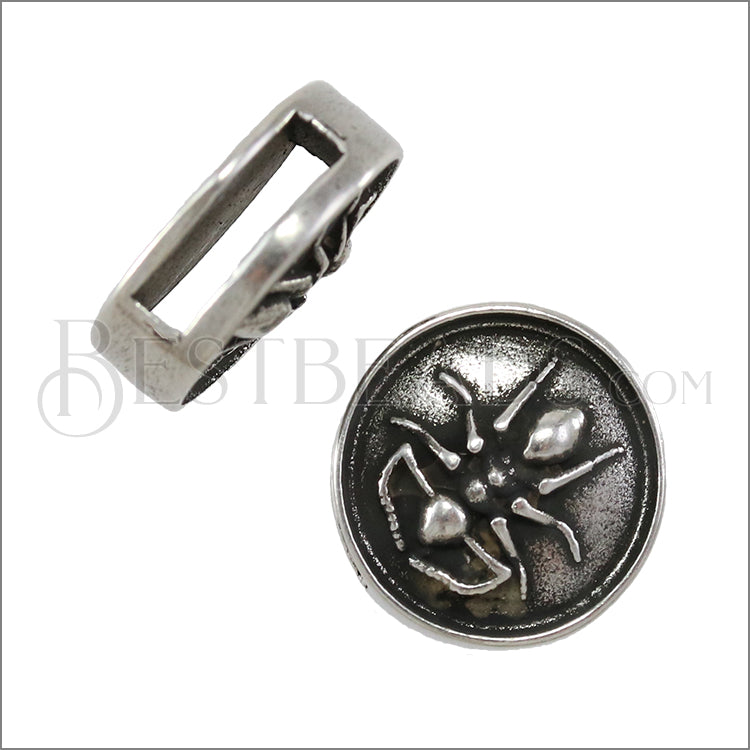 10mm flat ANT slider ANT SILVER - 10 pcs