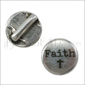 5mm flat FAITH slider ANT SILVER - 10 pcs