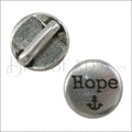 5mm flat HOPE slider ANT SILVER - 10 pcs